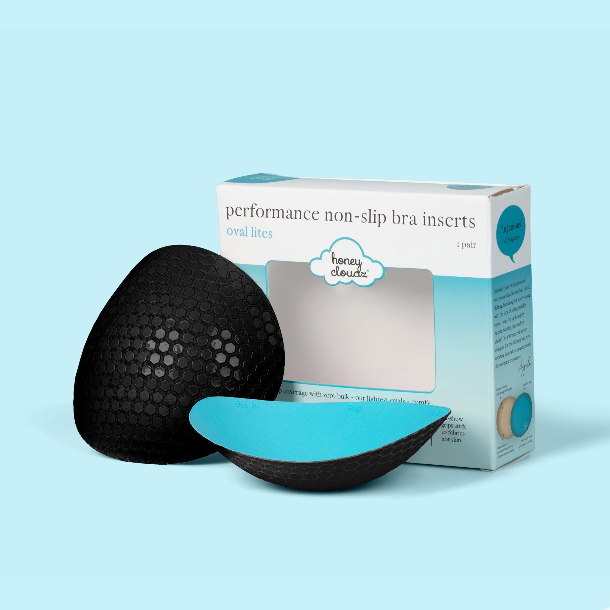 Honey Cloudz Oval Lites Bra Inserts (Black)