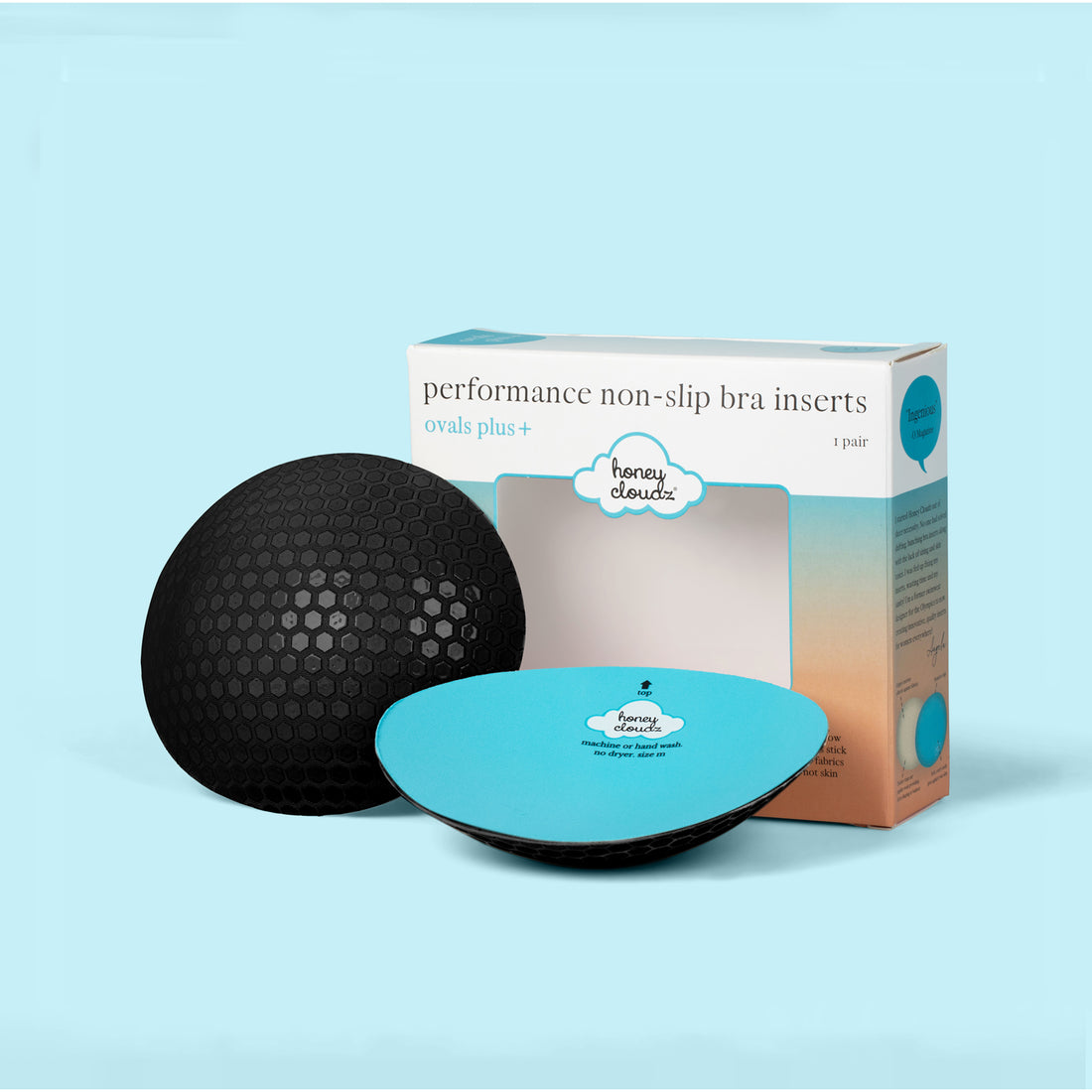 Honey Cloudz Ovals Plus Bra Inserts (Black)