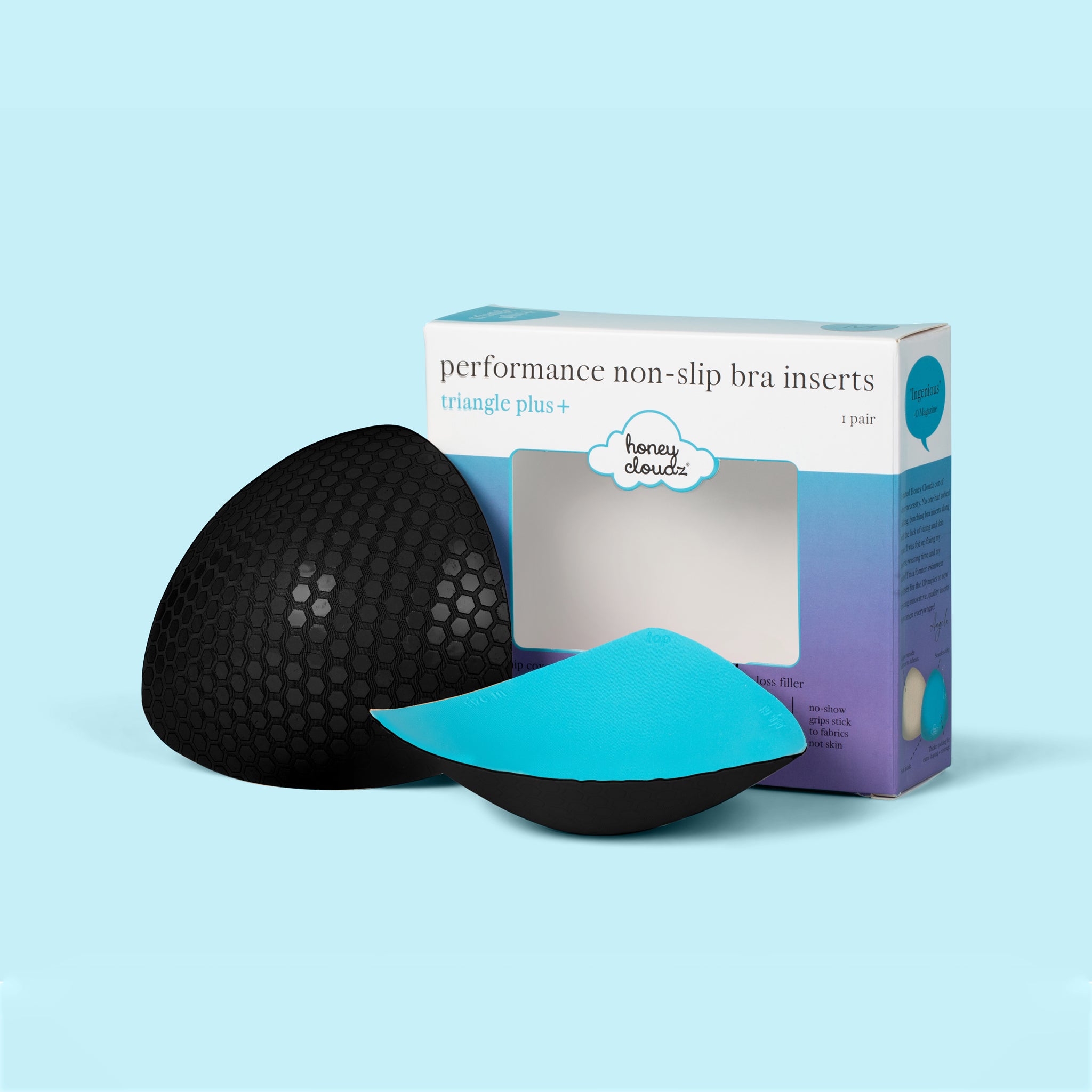 Honey Cloudz Triangle Plus Bra Inserts (Black)