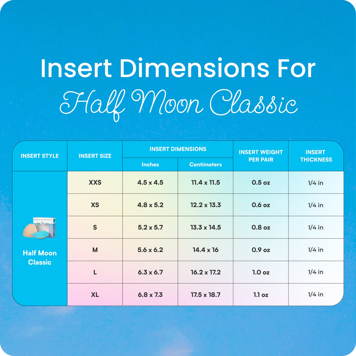 Half Moon Classic Bra Inserts