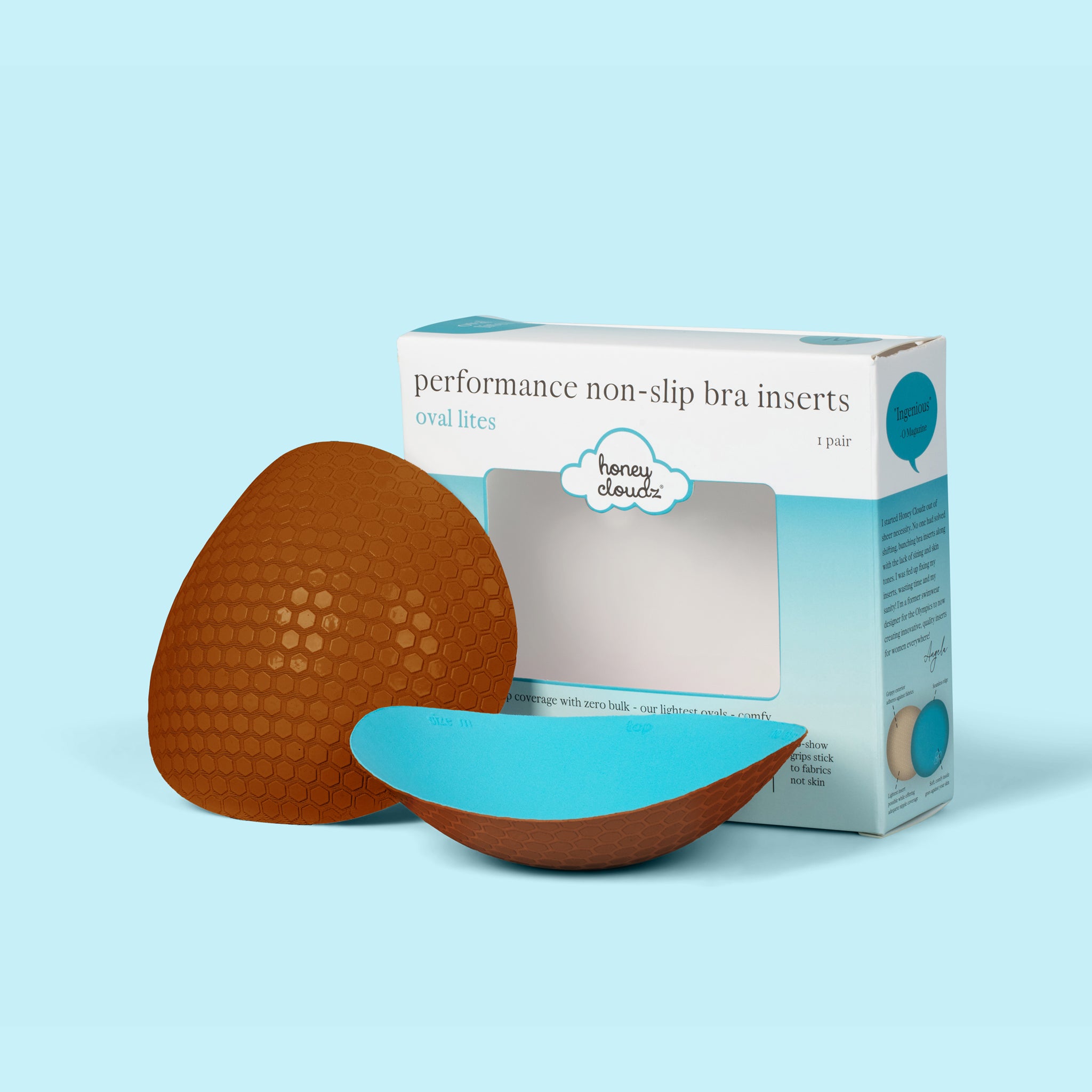 Honey Cloudz Oval Lites Bra Inserts (Hazelnut)