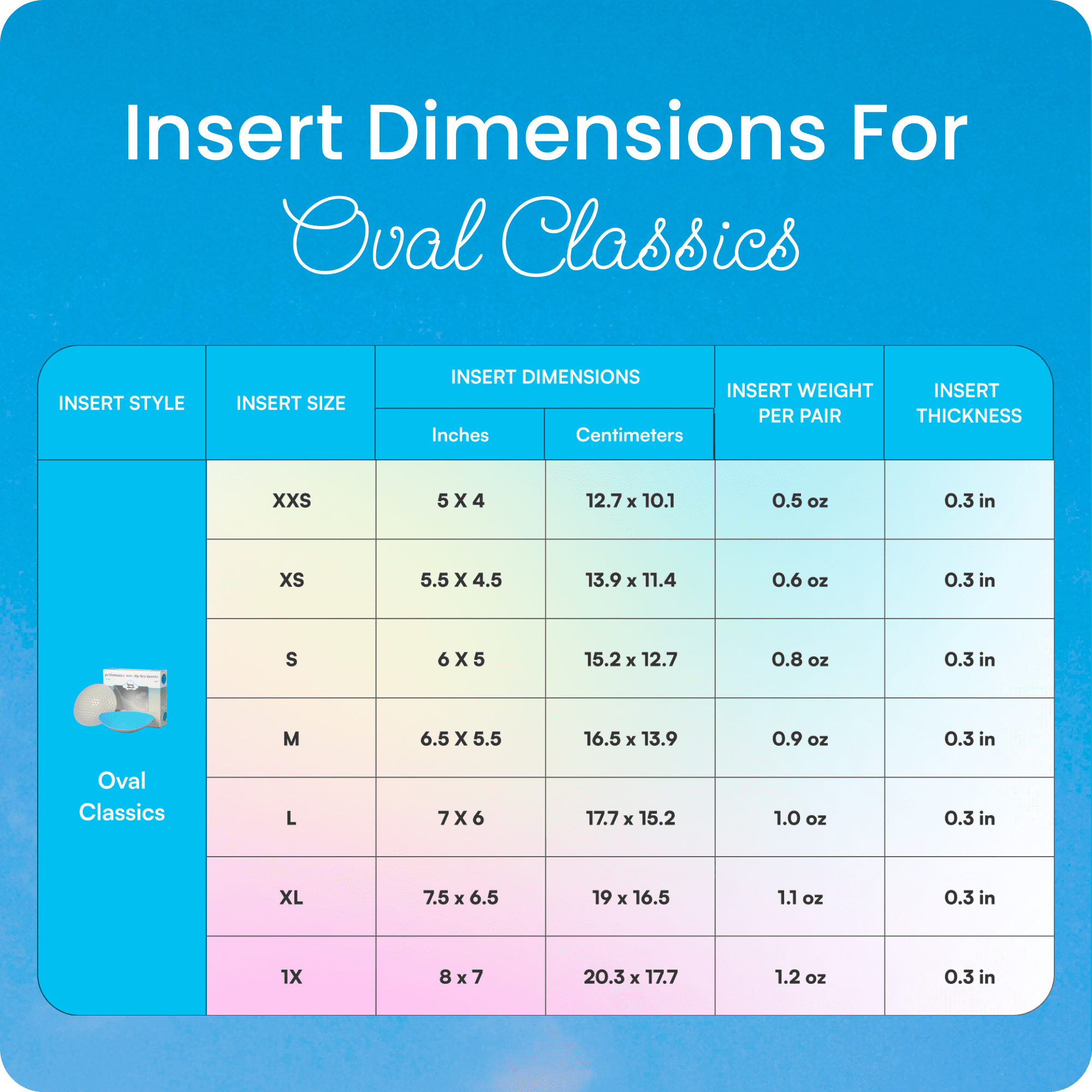 Oval Classic Bra Inserts