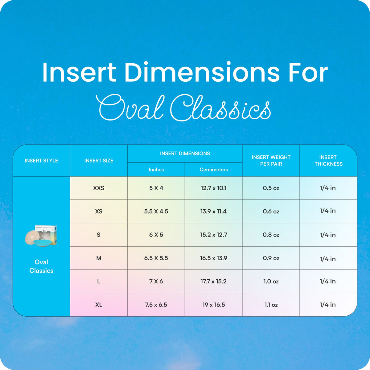 Oval Classic Bra Inserts