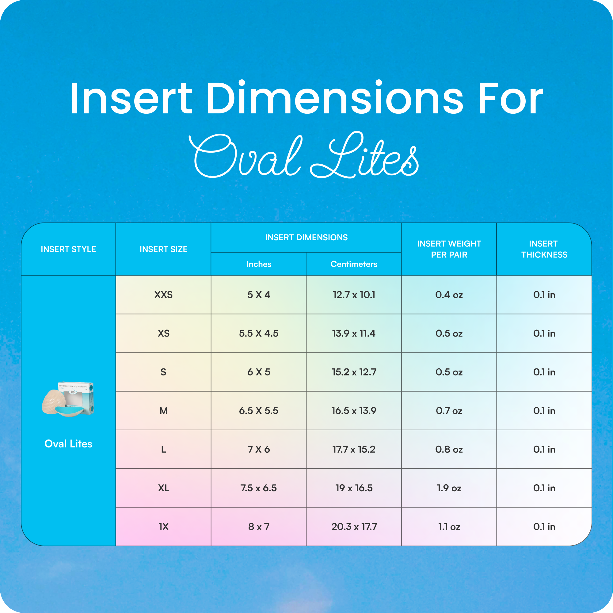 Oval Lites Bra Inserts