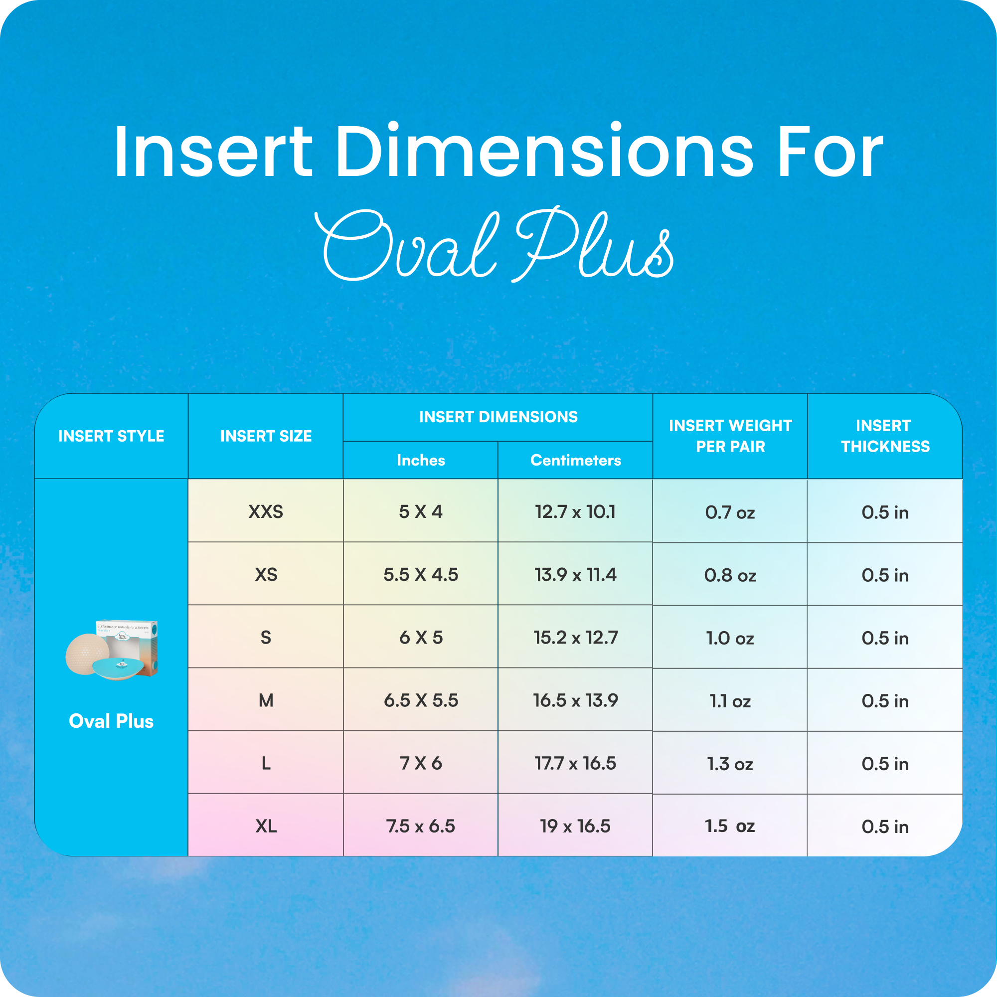 Oval Plus+ Bra Inserts