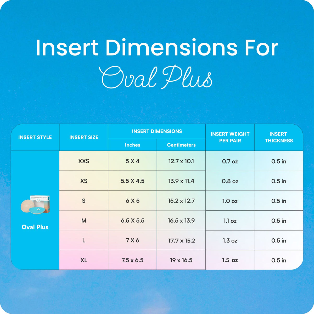 Oval Plus+ Bra Inserts