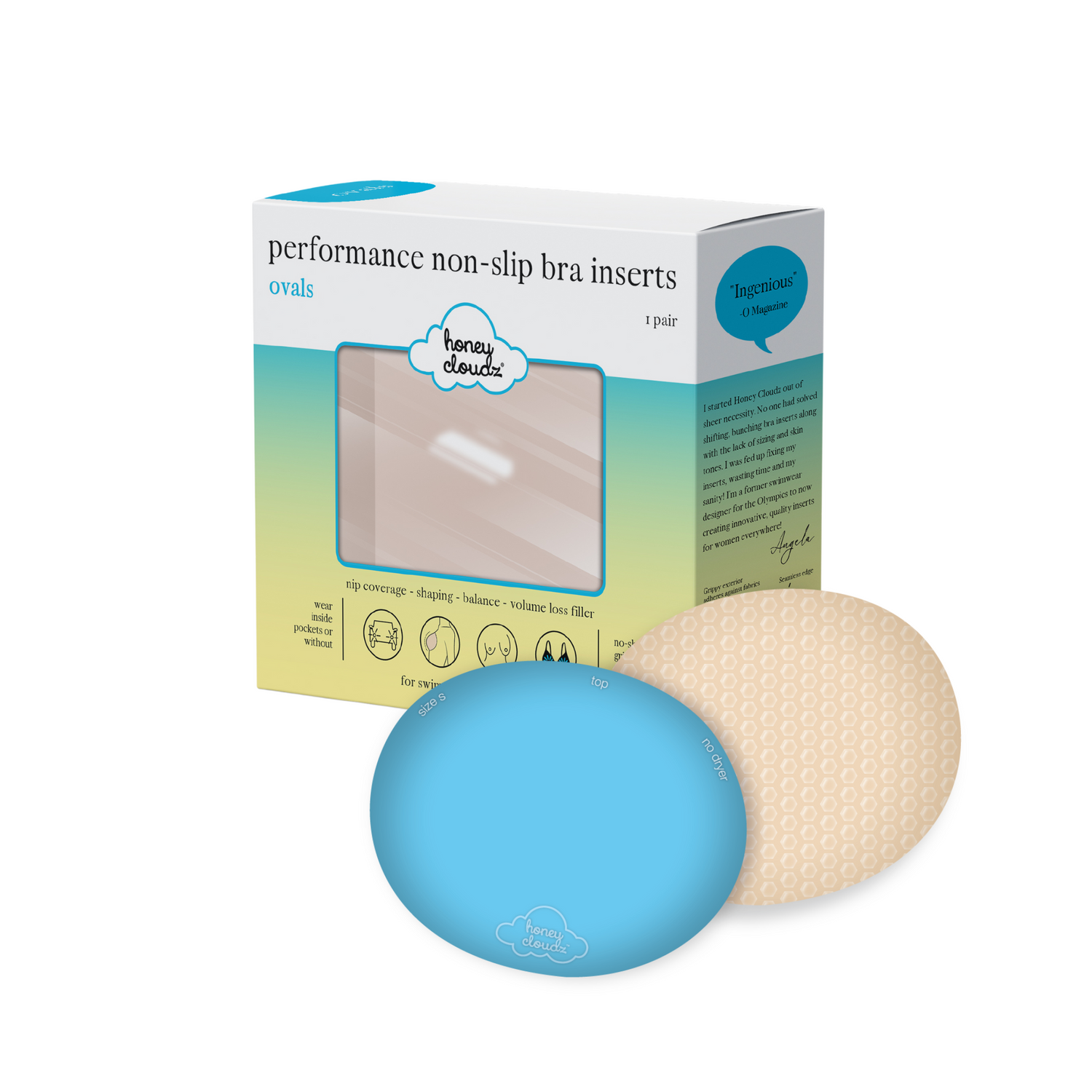 Honey Cloudz Performance Non-Slip Bra Inserts - Ovals