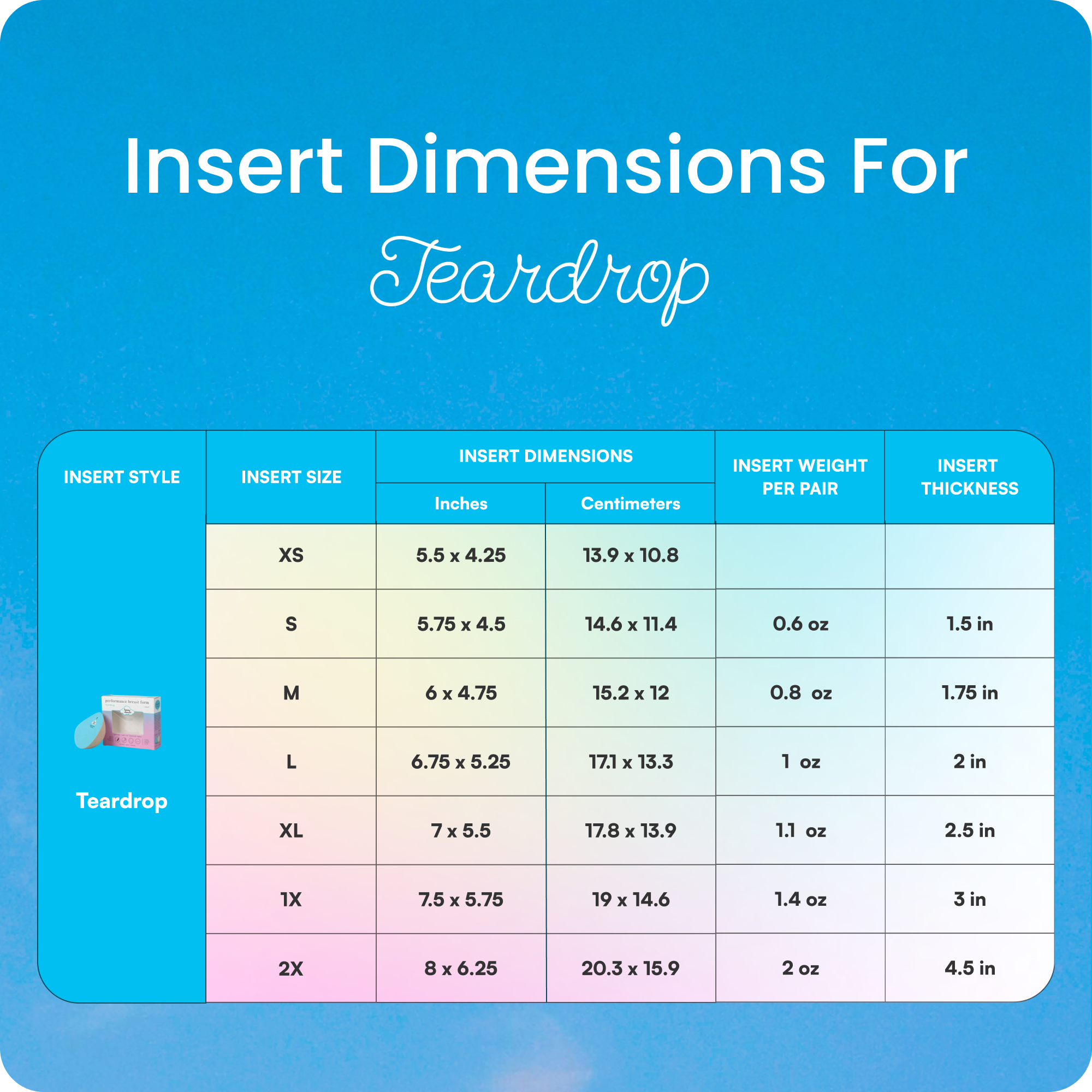 Teardrop Breast Form (Single) Post-Mastectomy