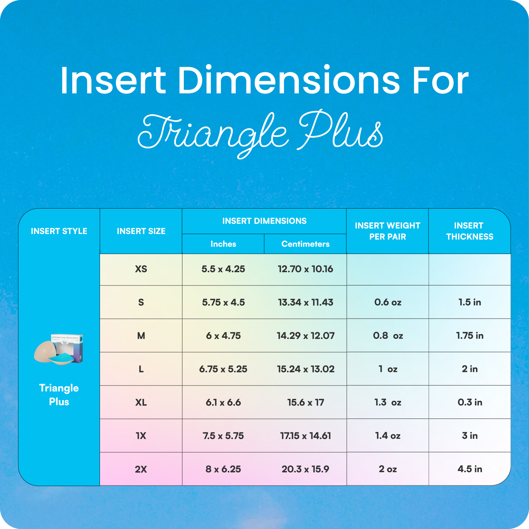 Triangle Plus+ Bra Inserts