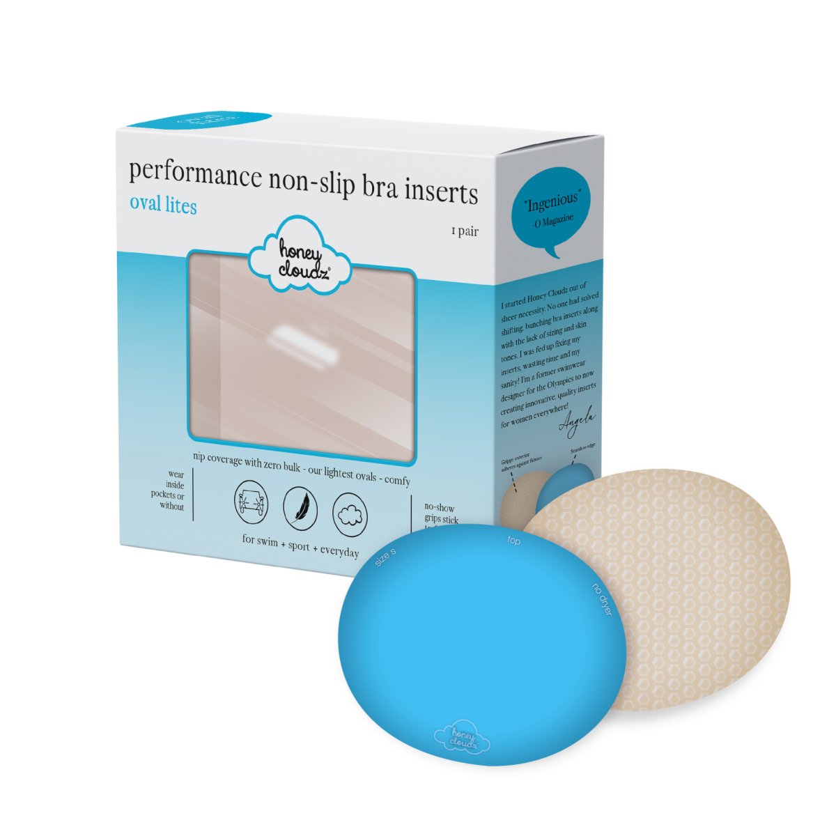 Oval Lites Non - Slip Bra Inserts - Honey Cloudz