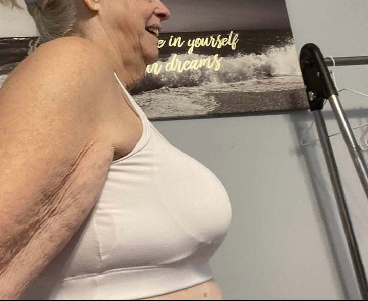 After adding Honey Cloudz breast forms in a white bra