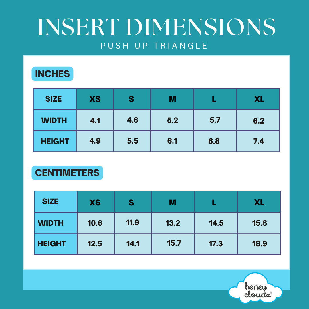 Push Up Triangle Insert Dimensions