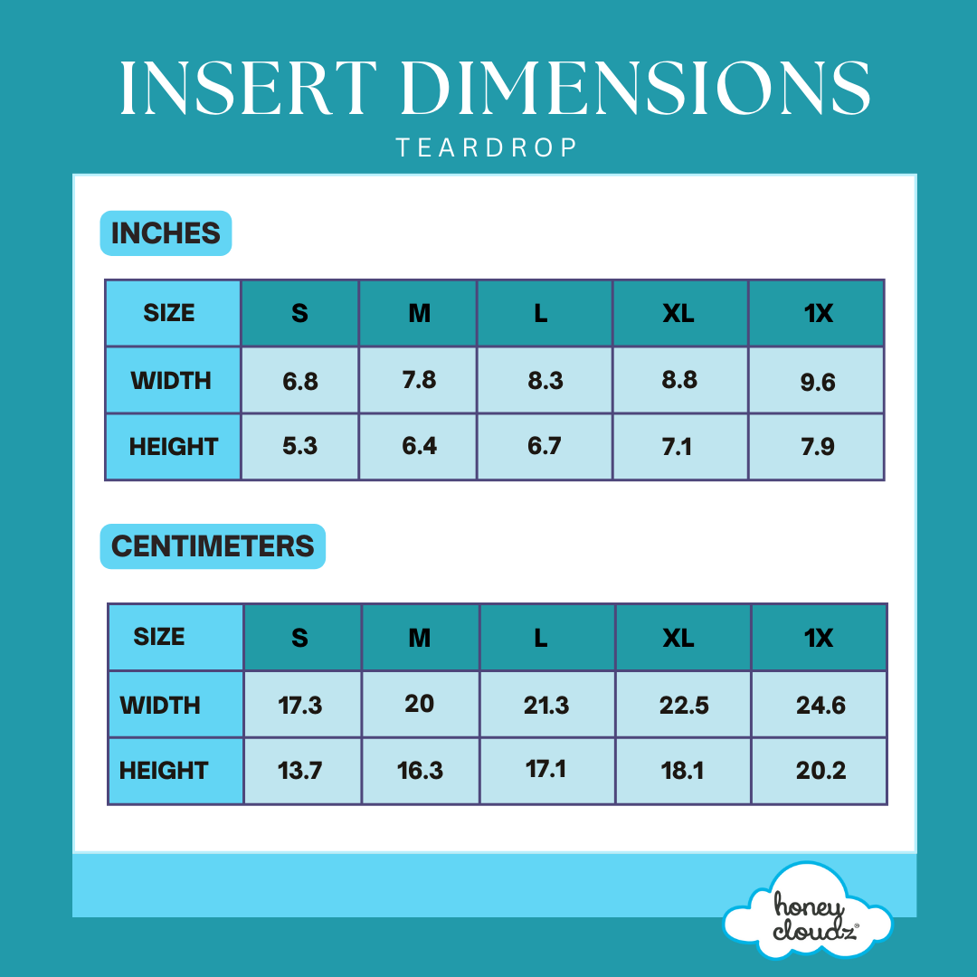 Teardrop Insert Dimensions