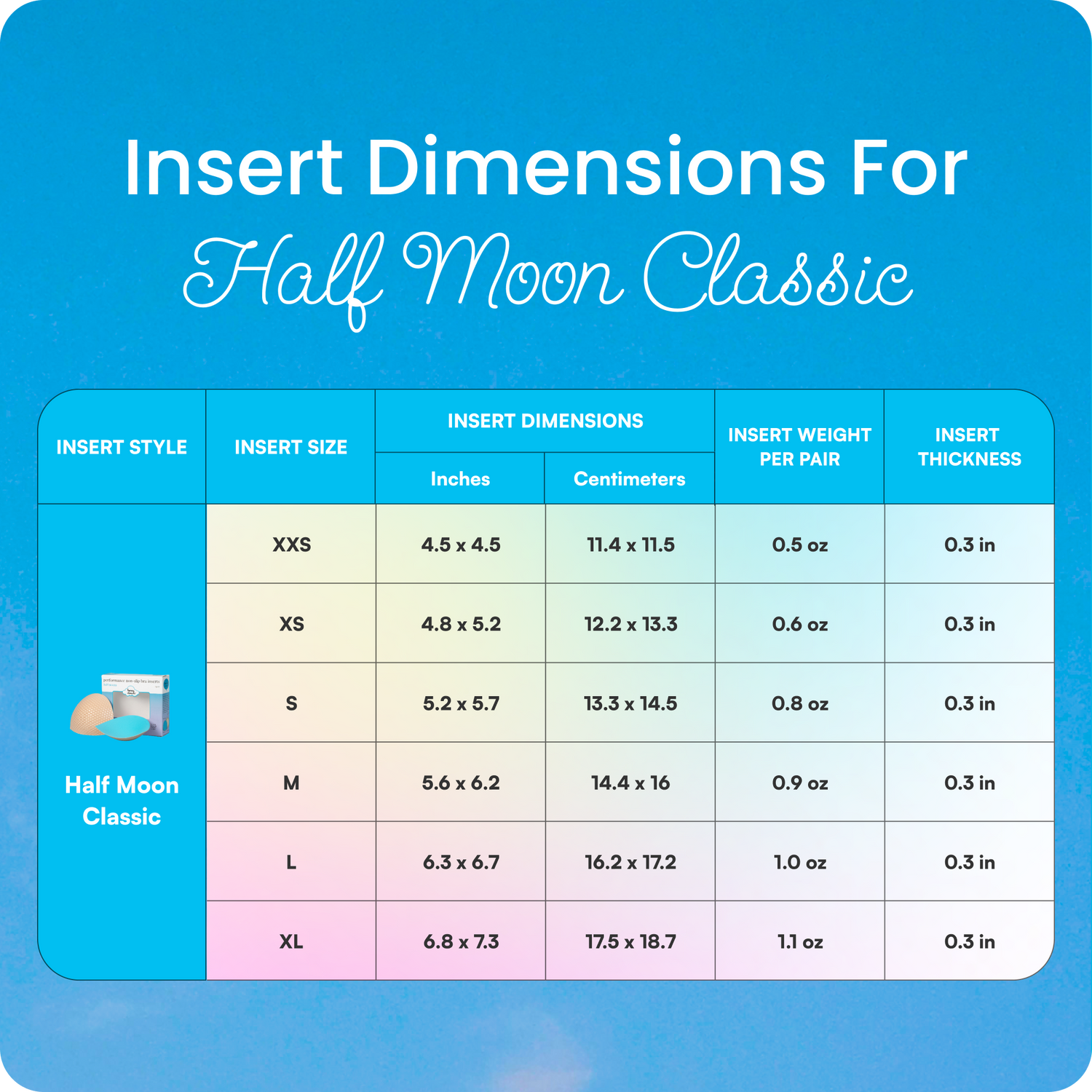 Half Moon Classic Bra Inserts