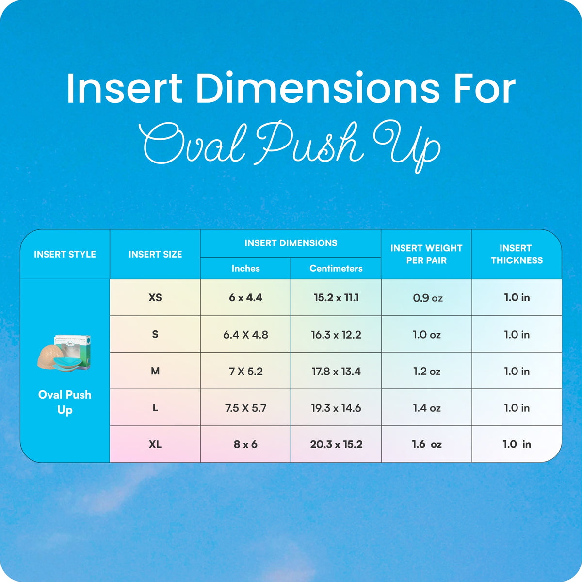 Oval Push-Up Bra Inserts