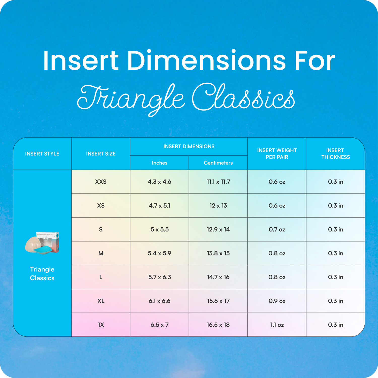 Triangle Classic Bra Inserts