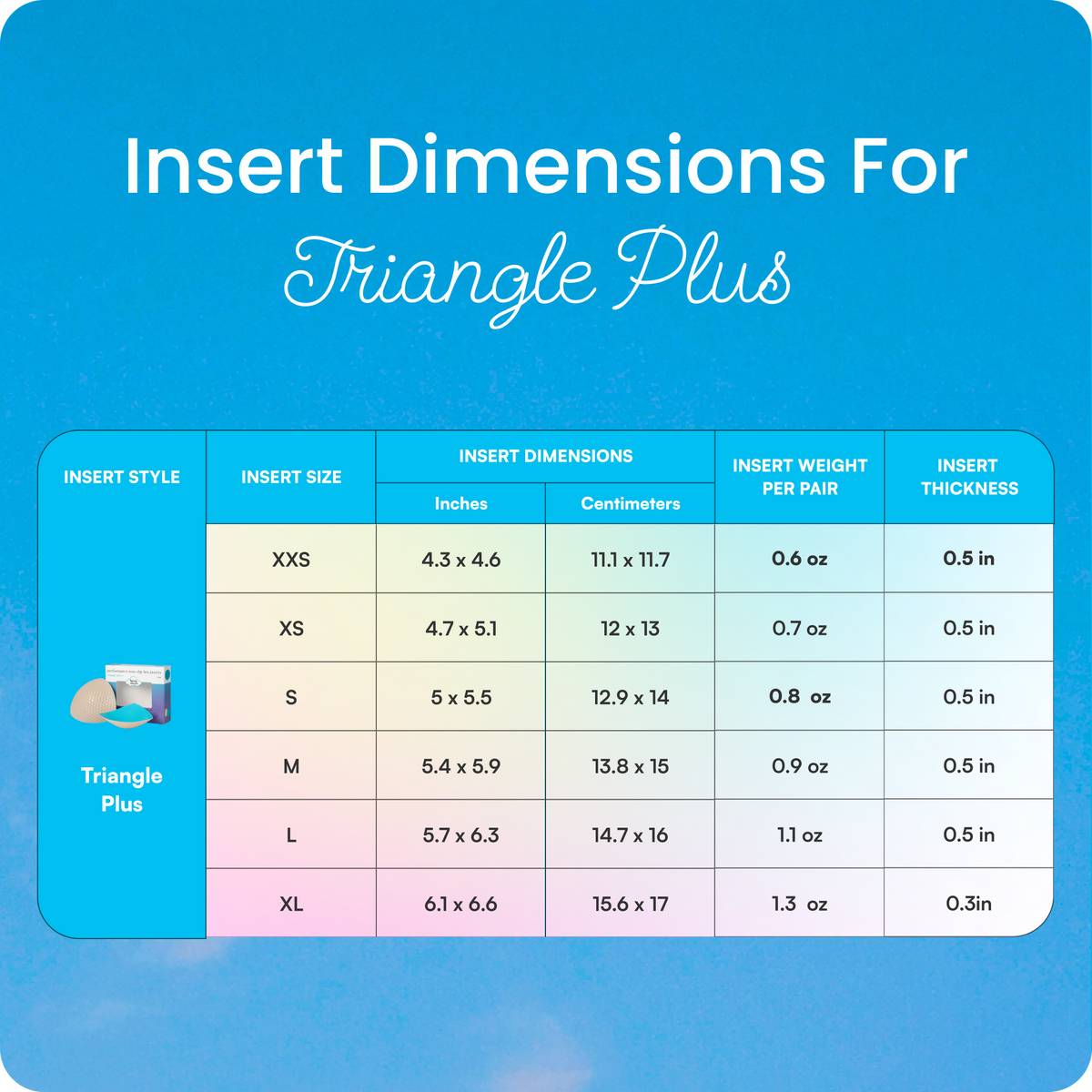 Triangle Plus Bra Pad Inserts (Non-Slip) - Honey Cloudz
