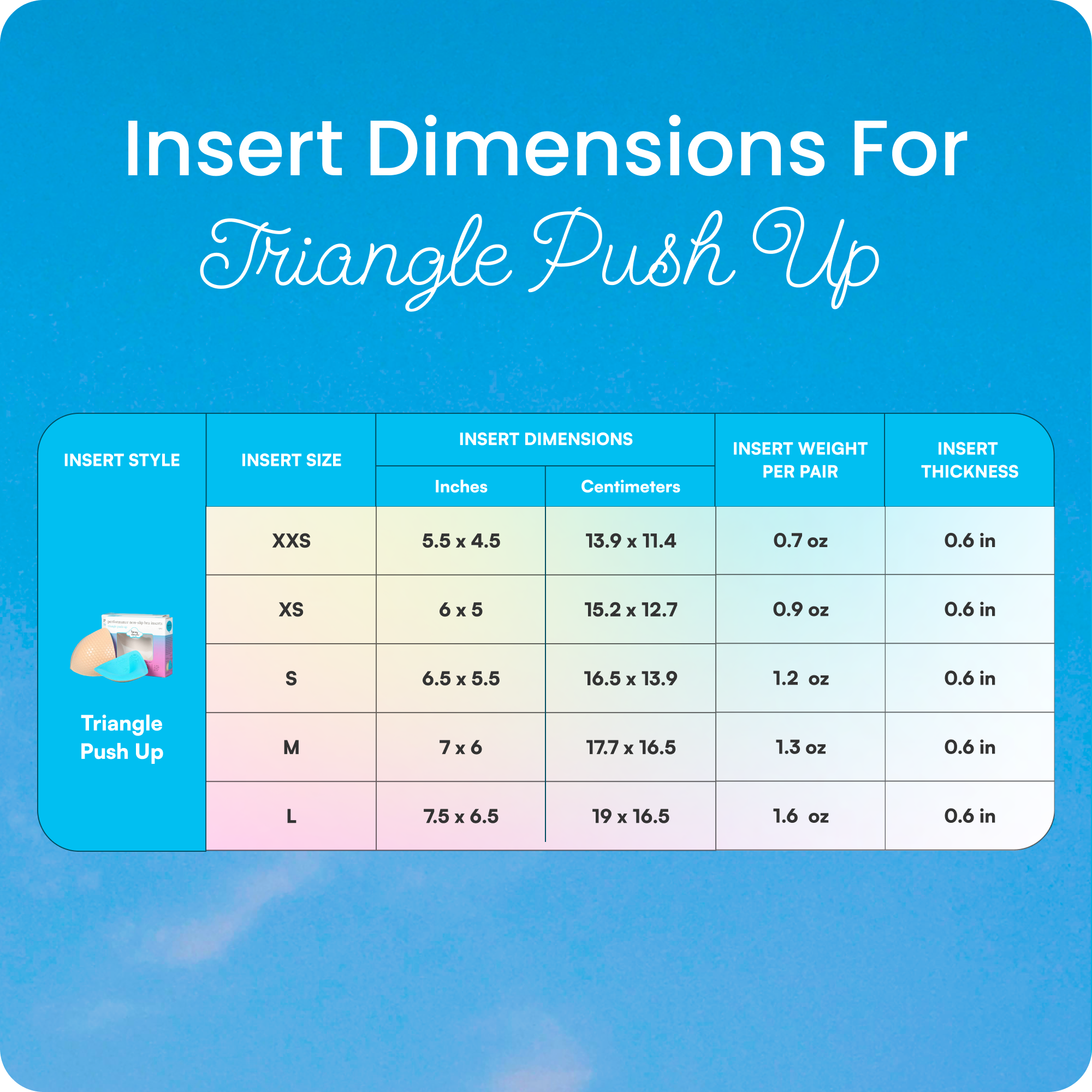 Triangle Push-Up Bra Inserts