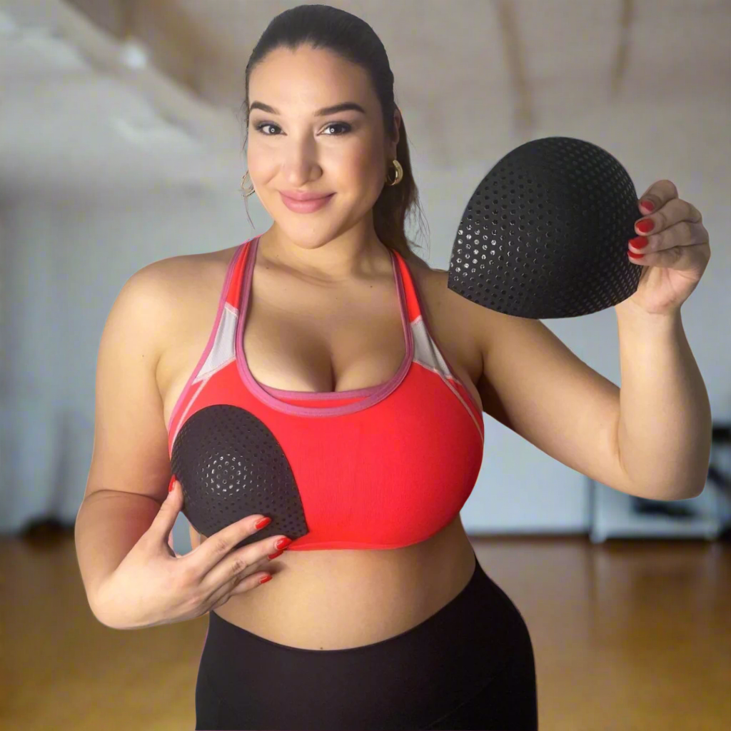 Woman holding Half Moon Bra Inserts