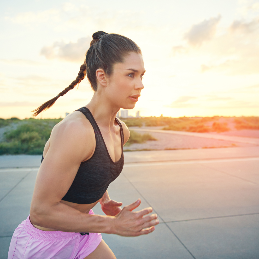 Woman Running in Sports Bra with Honey Cloudz bra Inserts