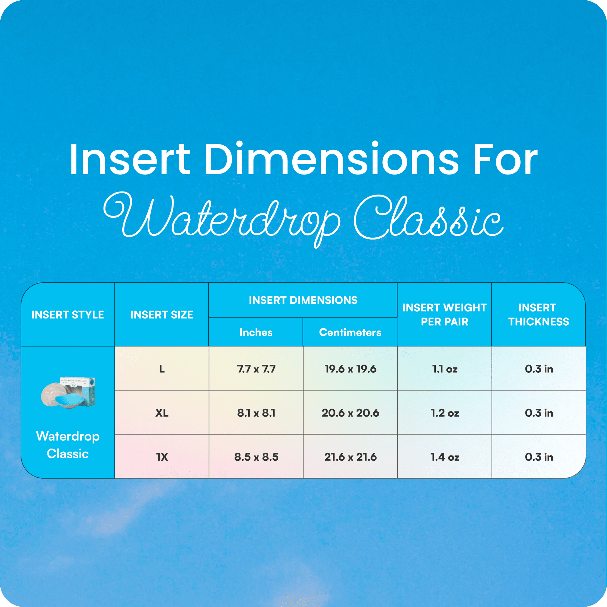 Waterdrop Classic Bra Inserts - Final Sale